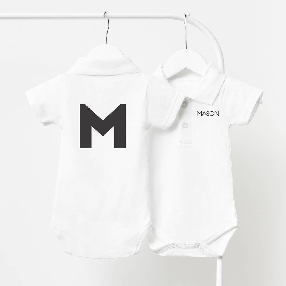 Monogram Personalised Polo Babygrow