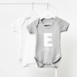 Monogram Personalised Short Sleeve Babygrow