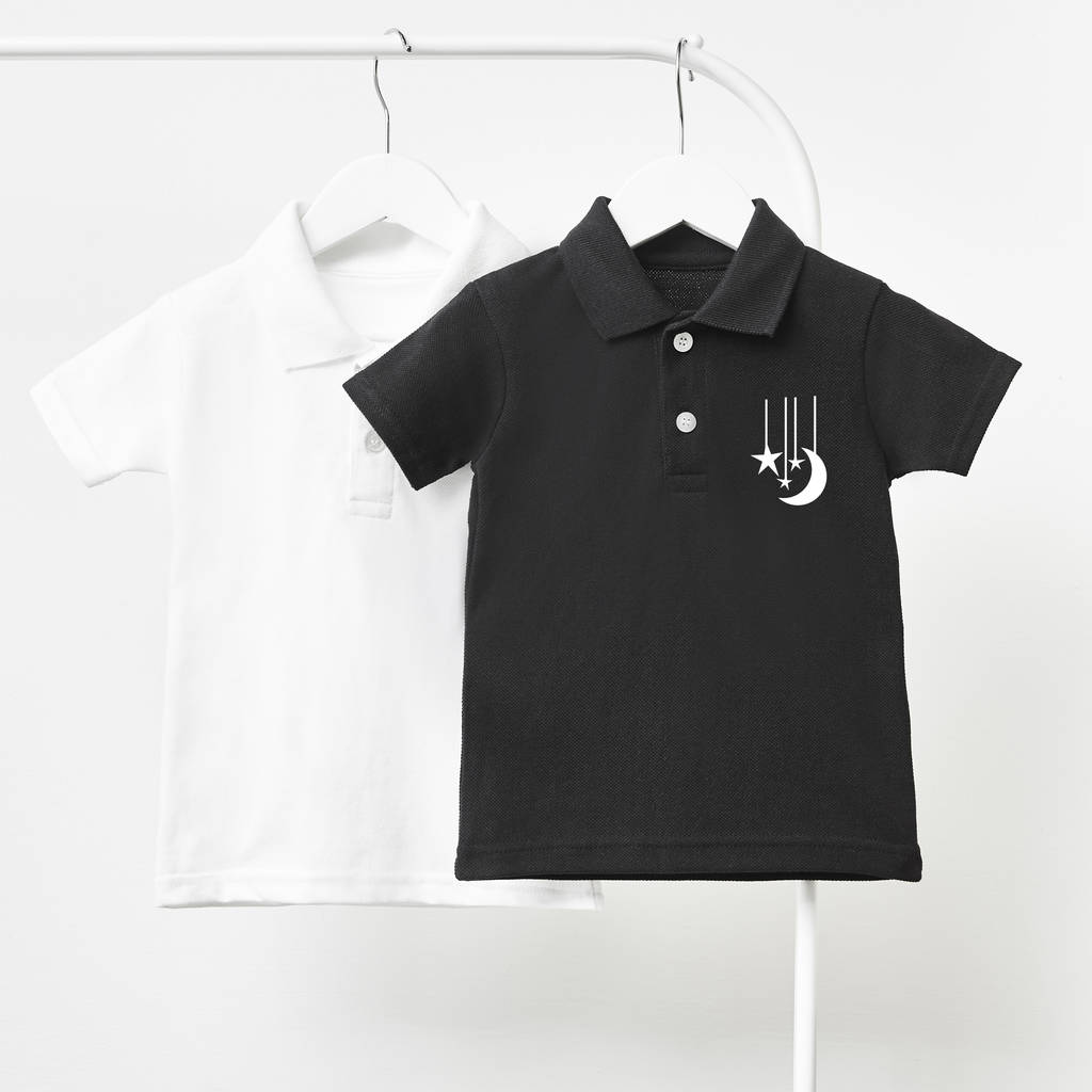 Moon And Star Personalised Children's Polo Shirt