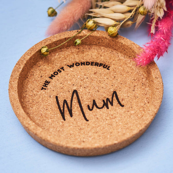 Personalised Cork Coaster For Mum