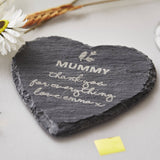 Personalised Mother's Day Heart Slate Coaster