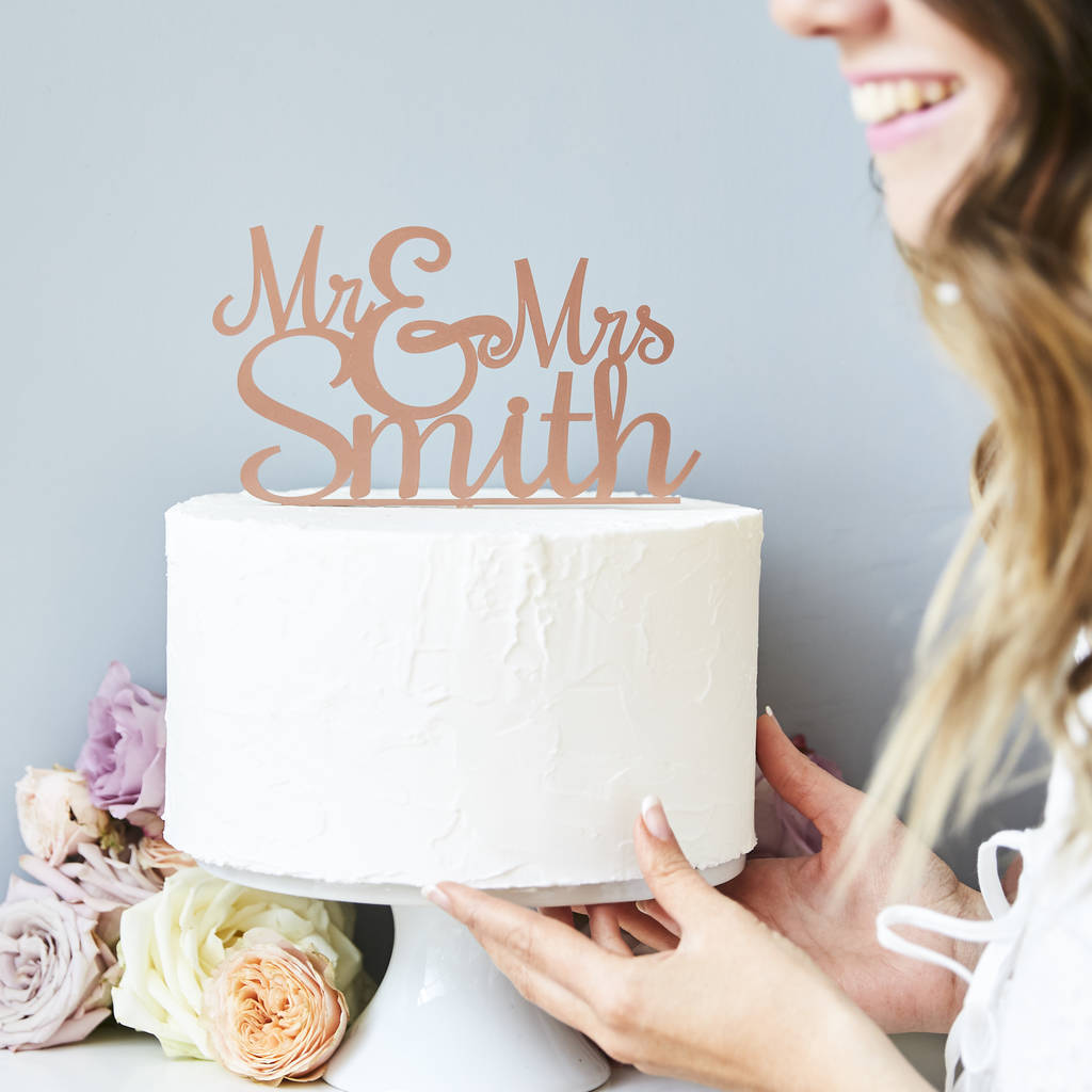 Personalised Mr And Mrs Wedding Cake Topper
