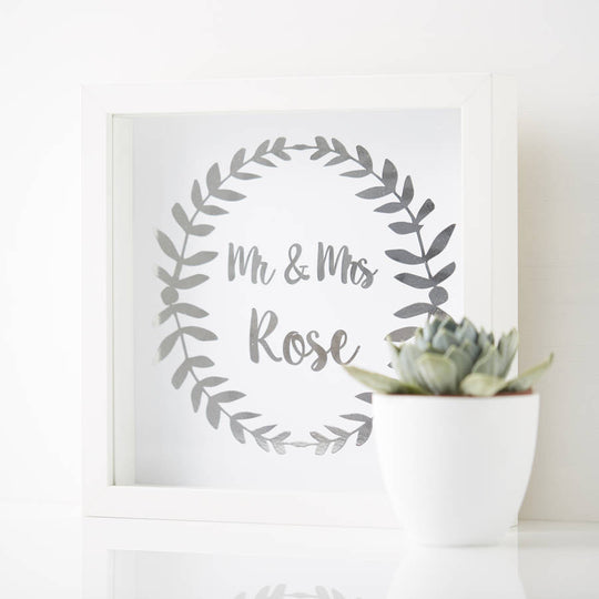 Personalised Mr And Mrs Framed Print