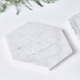 Personalised Mr And Mrs Marble Coaster