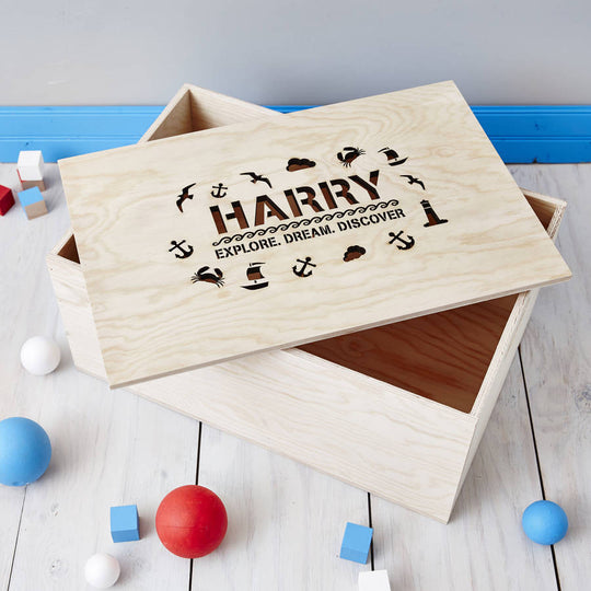 Personalised Nautical Children's Storage Crate