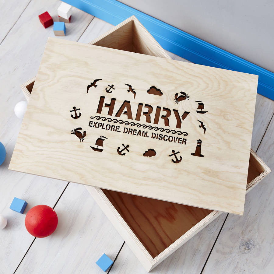 Personalised Nautical Children's Storage Crate