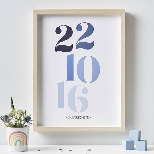 Personalised New Baby Date Print