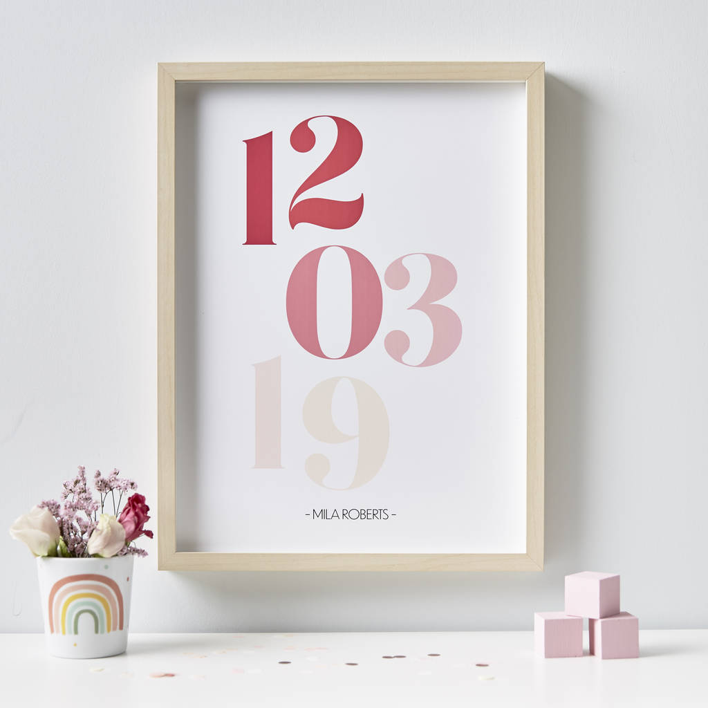 Personalised New Baby Date Print