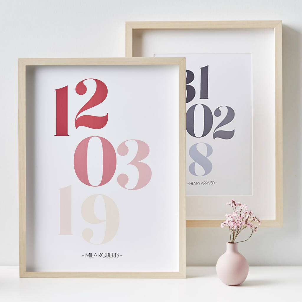 Personalised New Baby Date Print