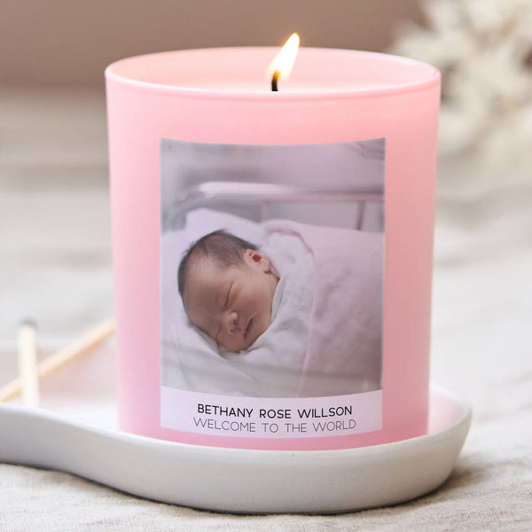 Personalised New Baby Photo Candle - Spark More Joy