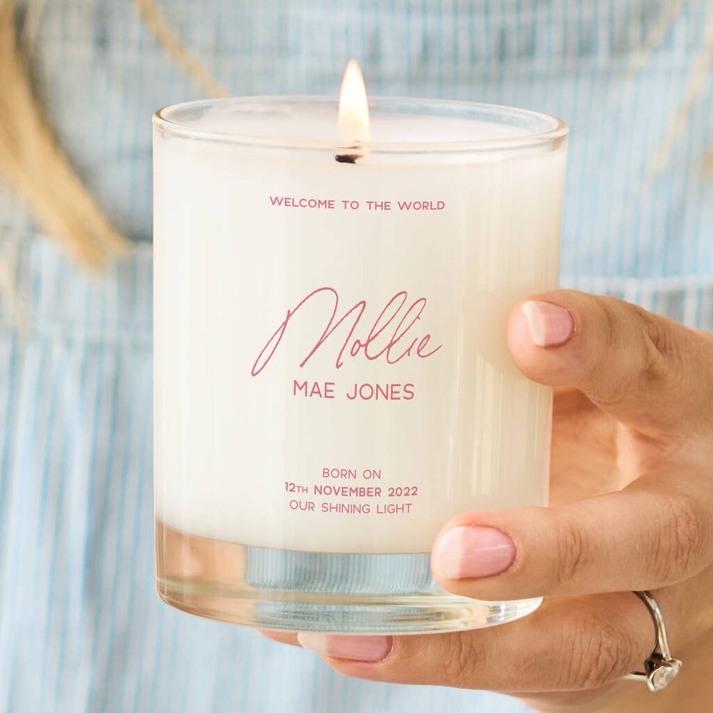 Personalised New Baby Scented Candle - Spark More Joy
