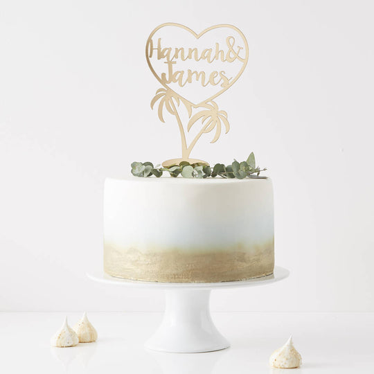 Personalised Palm Tree Wedding Cake Topper