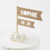 Personalised Party Flag Cake Topper