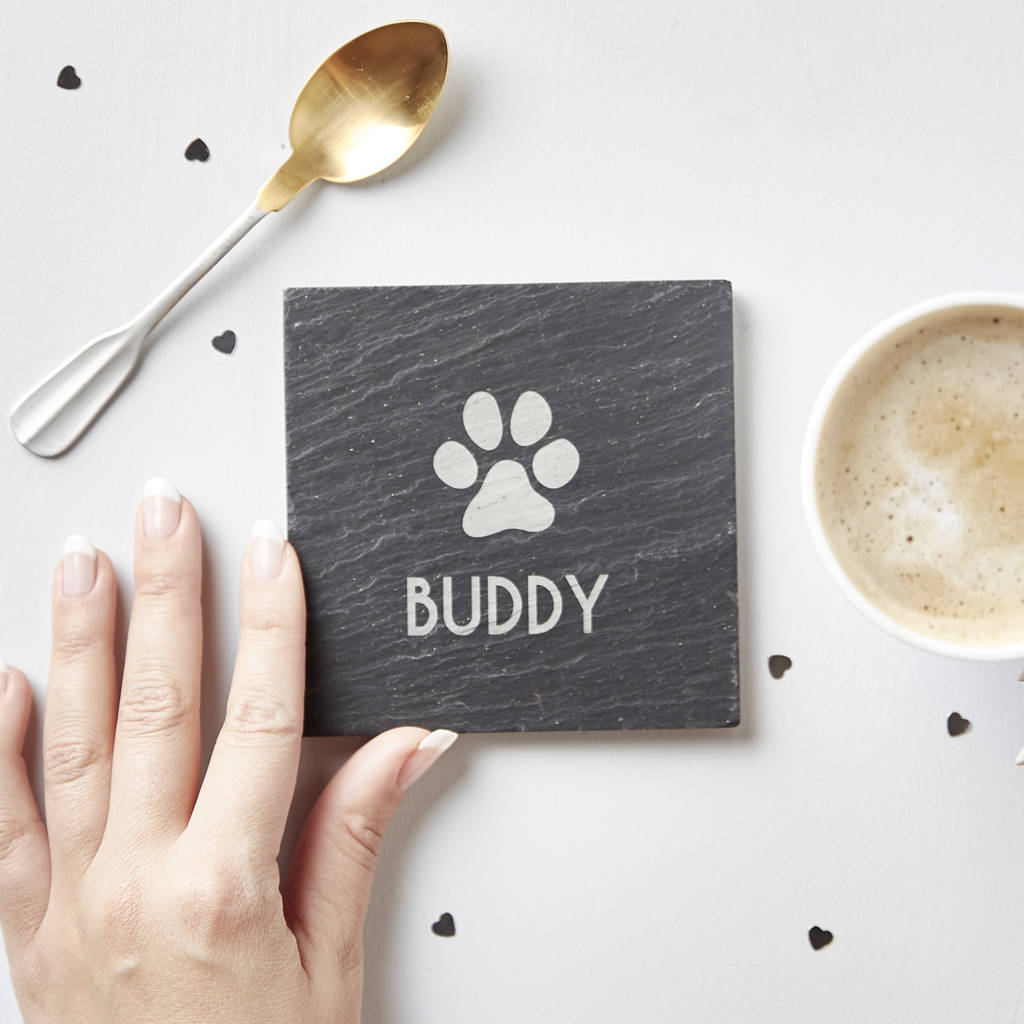 Personalised Pet Slate Coaster