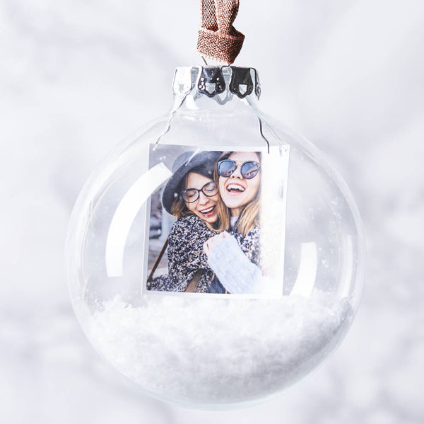 Personalised Photo Snow Globe Christmas Bauble
