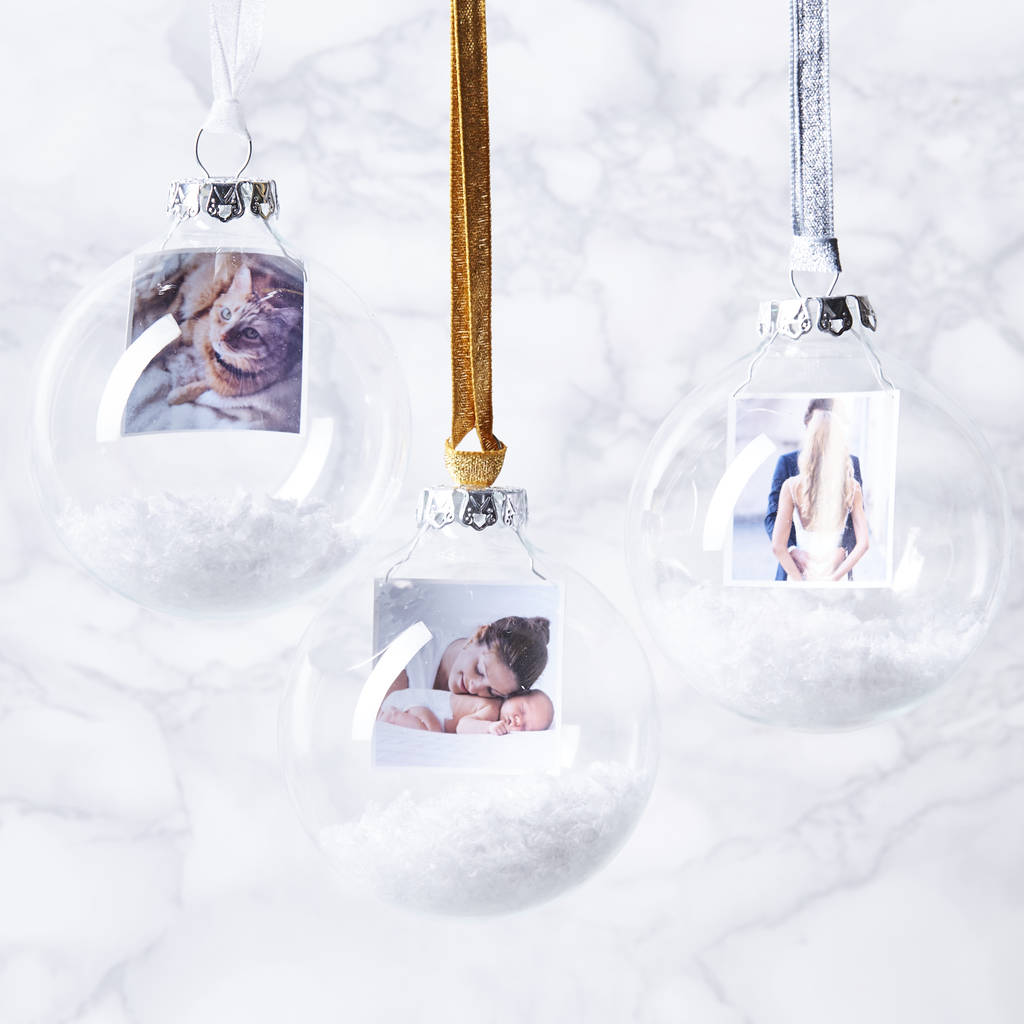 Personalised Photo Snow Globe Christmas Bauble