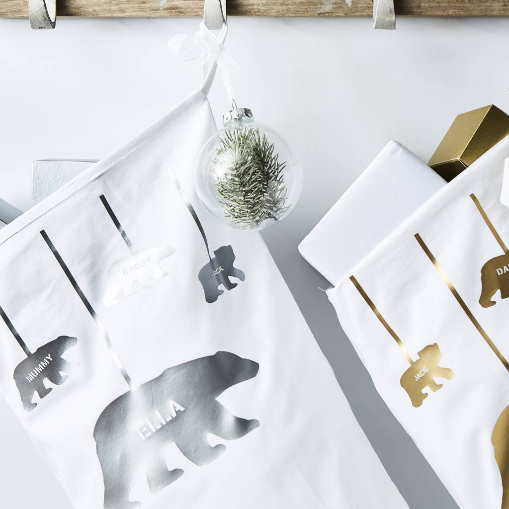 Personalised Polar Bear Christmas Stocking