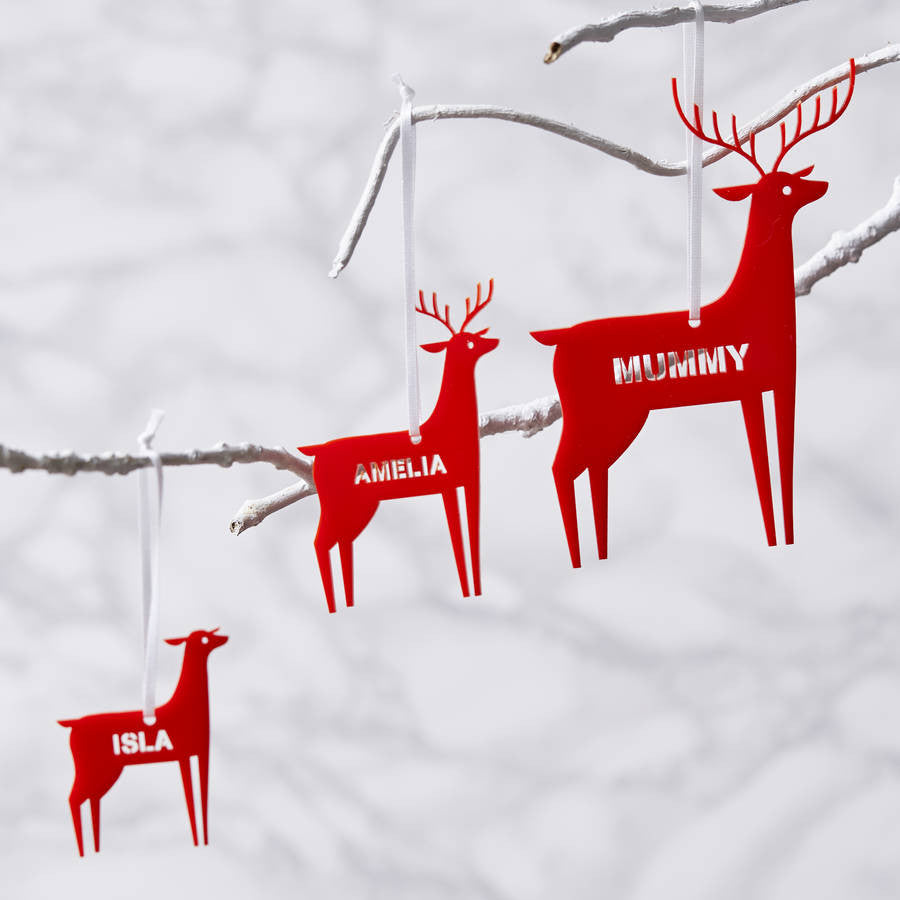 Personalised Scandinavian Reindeer Christmas Decoration