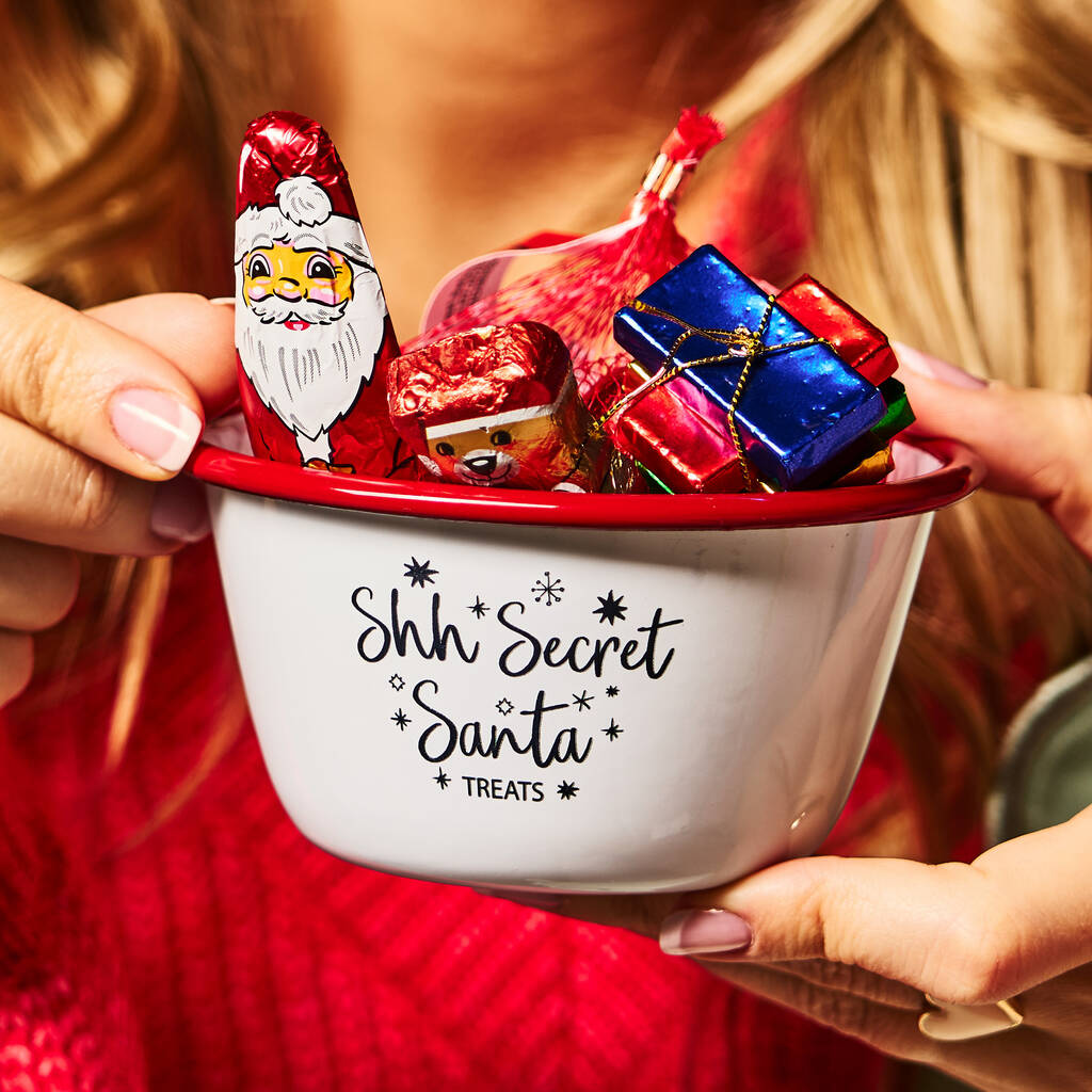 Personalised Chocolate Filled Secret Santa Treat Bowl