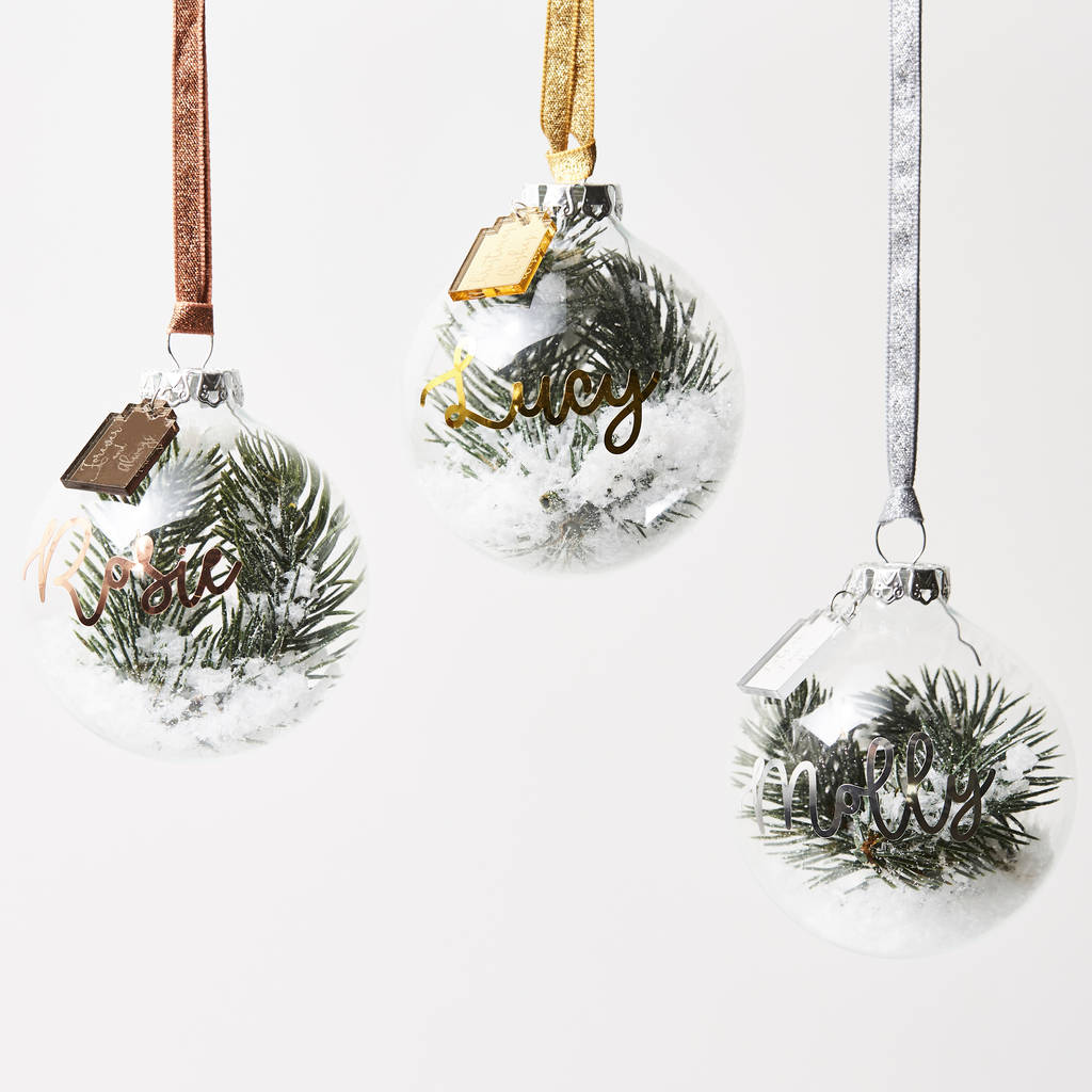 Personalised Snow Christmas Tree Bauble