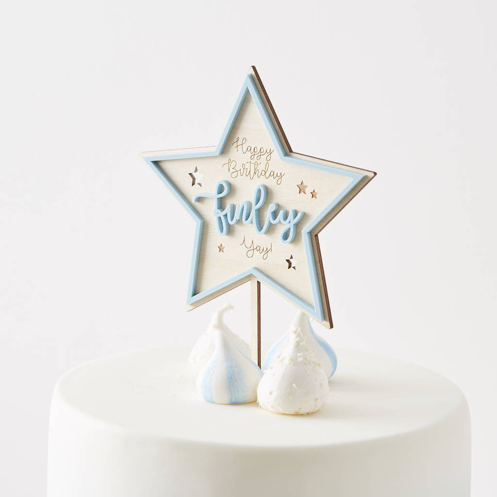 Personalised Star Birthday Cake Topper