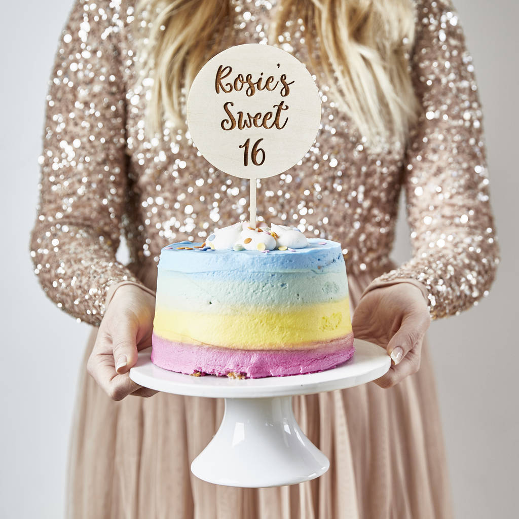 Personalised Birthday Wooden Cake Topper