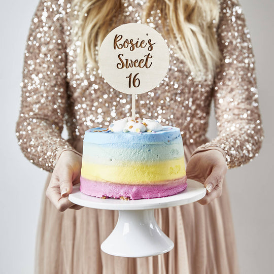 Personalised Birthday Wooden Cake Topper