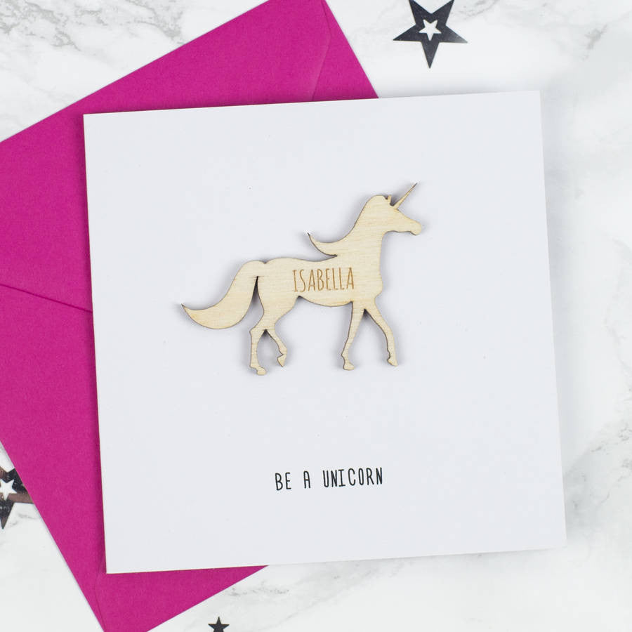 Personalised Unicorn Keepsake Card