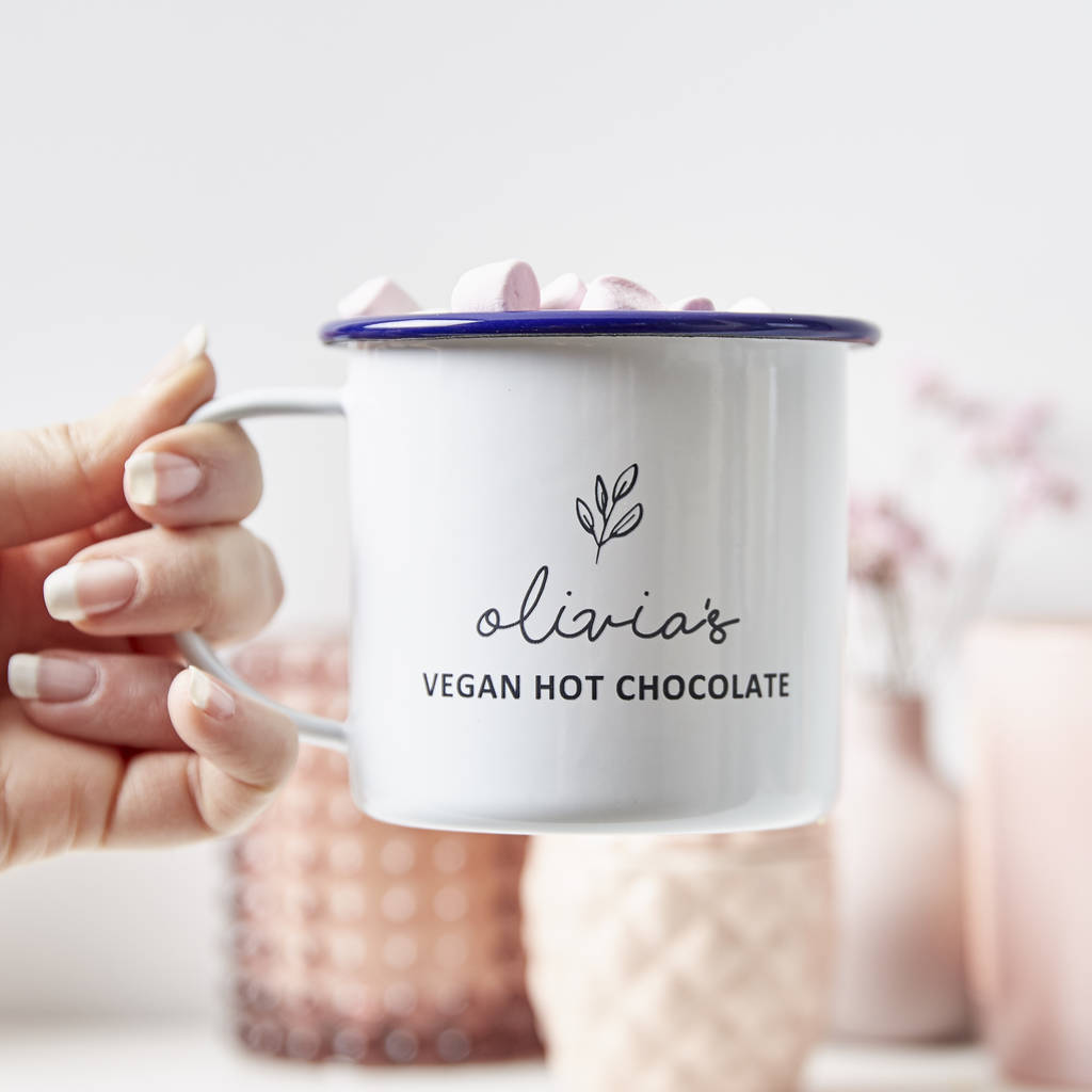 Personalised Vegan Enamel Mug