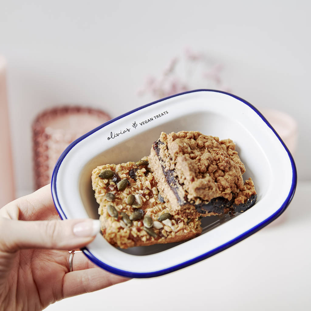 Personalised Vegan Treats Enamel Dish