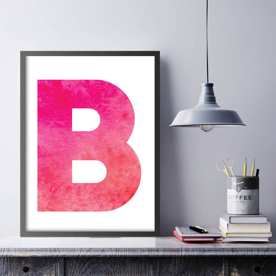 Personalised Watercolour Initial Print