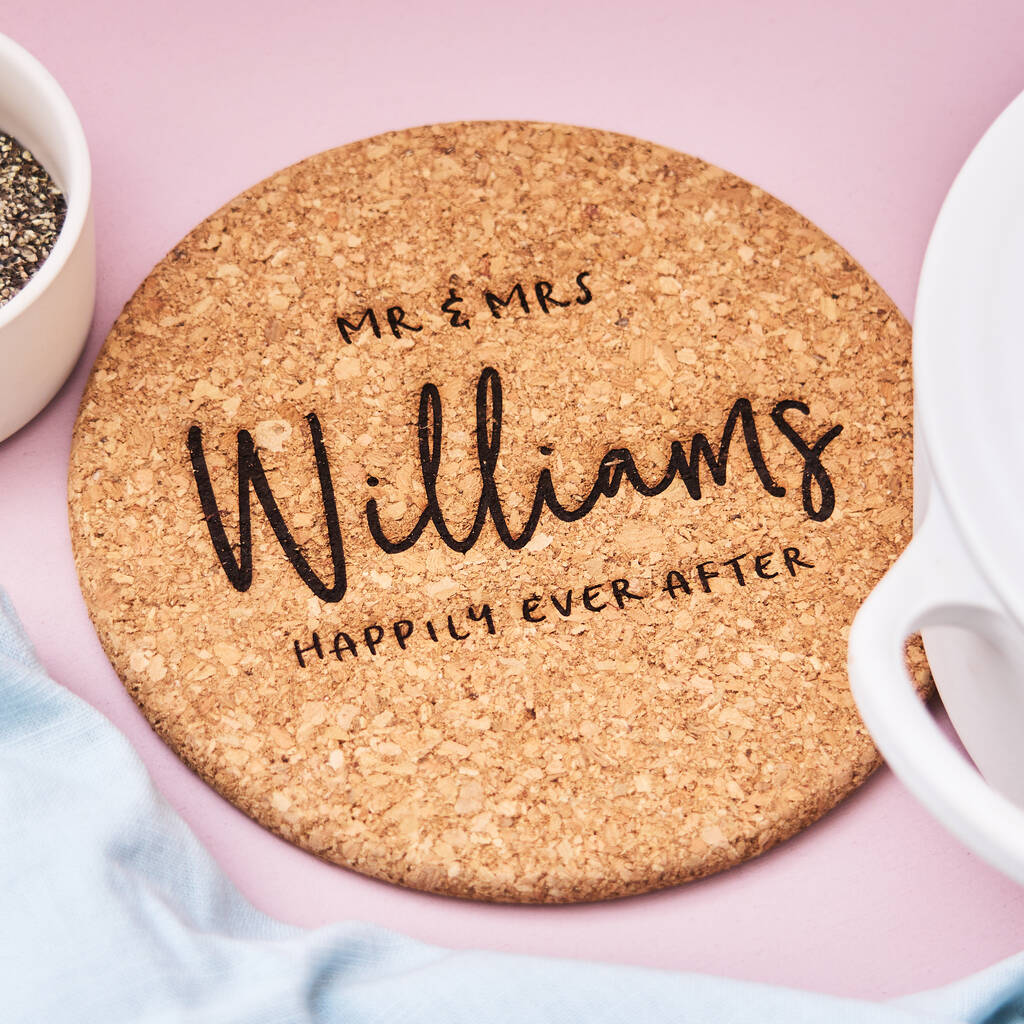 Personalised Wedding Cork Trivet