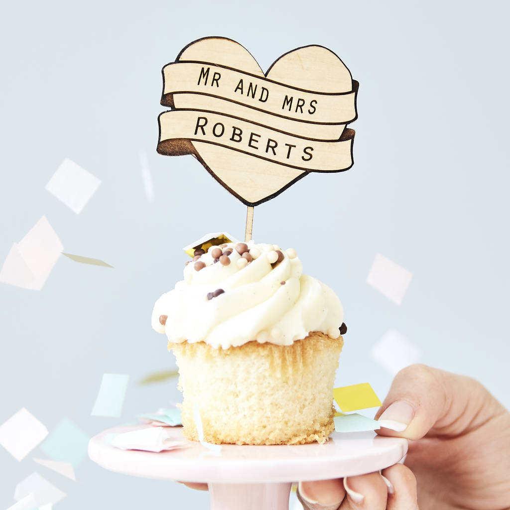 Personalised Wedding Cupcake Topper