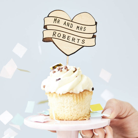 Personalised Wedding Cupcake Topper