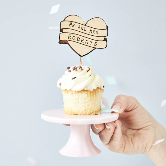 Personalised Wedding Cupcake Toppers