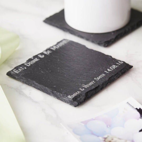 Personalised Wedding Slate Coaster