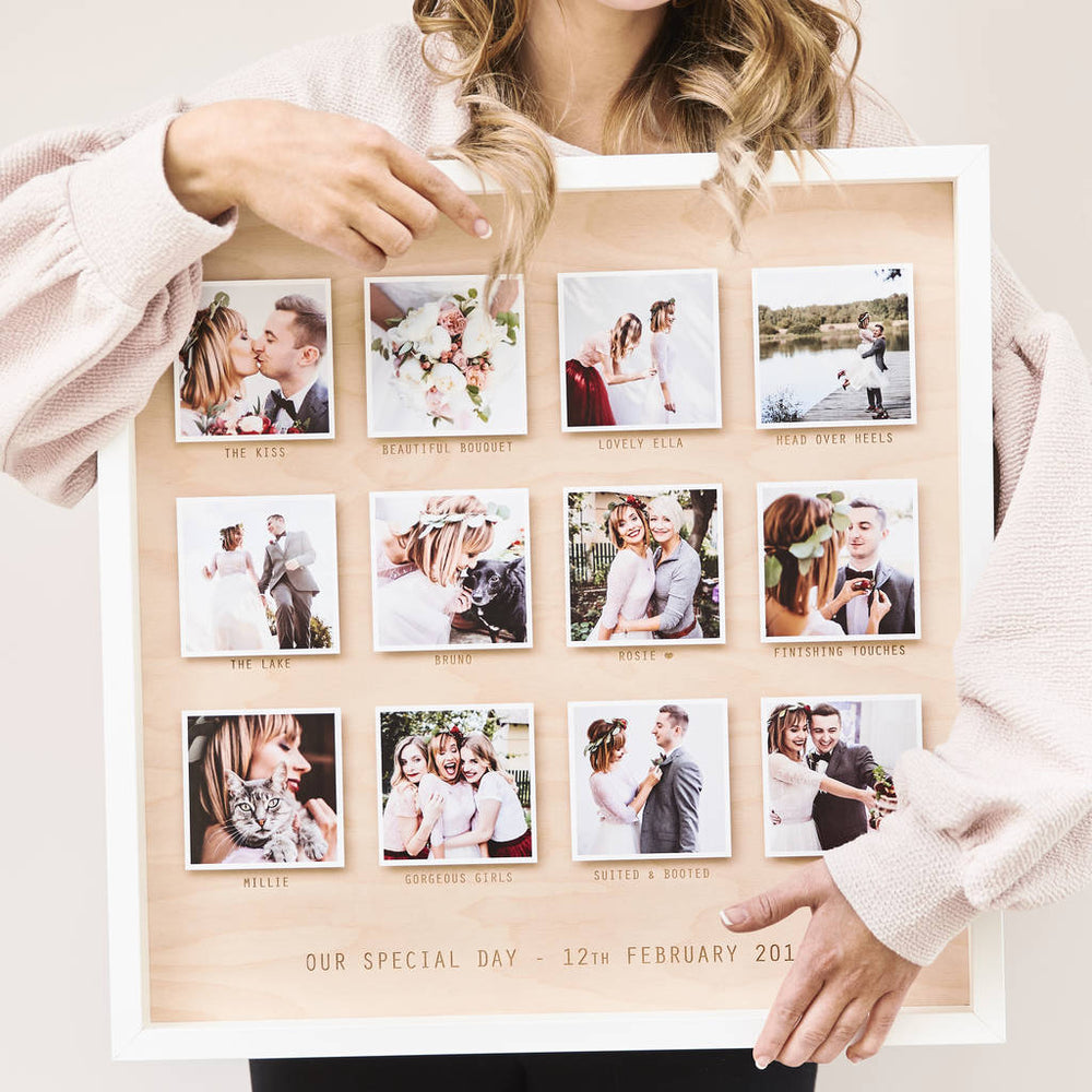 Personalised Wedding Wooden Framed Photo Print