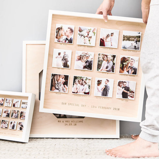 Personalised Wedding Wooden Framed Photo Print