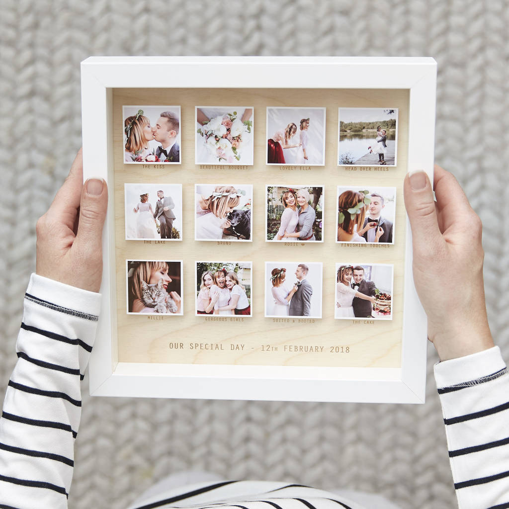 Personalised Wedding Wooden Framed Photo Print