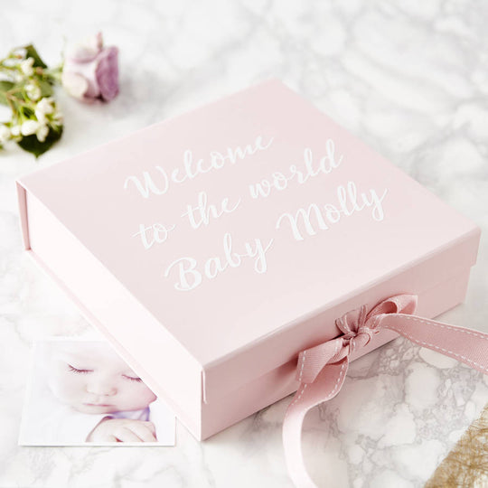 Personalised Welcome To The World Keepsake Box