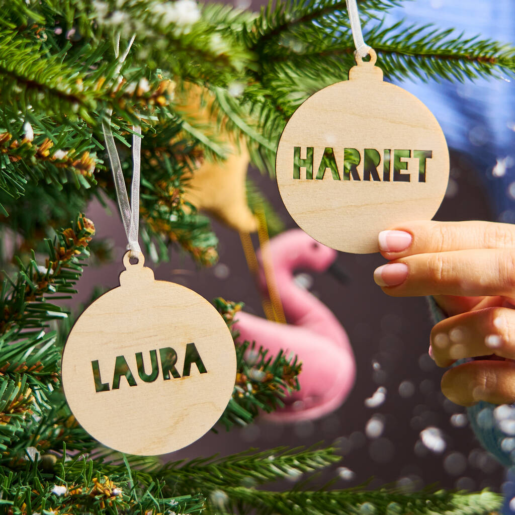 Personalised Wooden Bauble Christmas Decoration