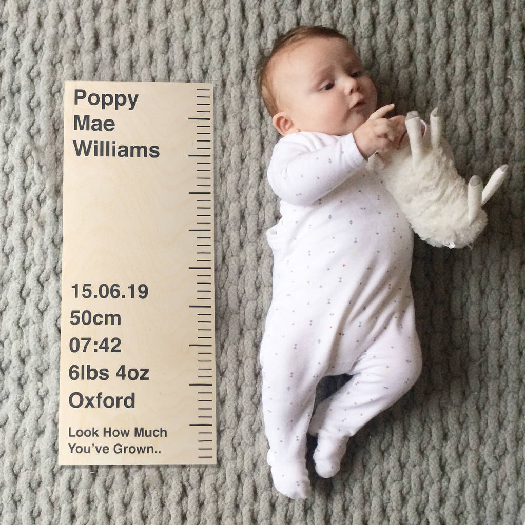 Personalised Wooden Birth Ruler