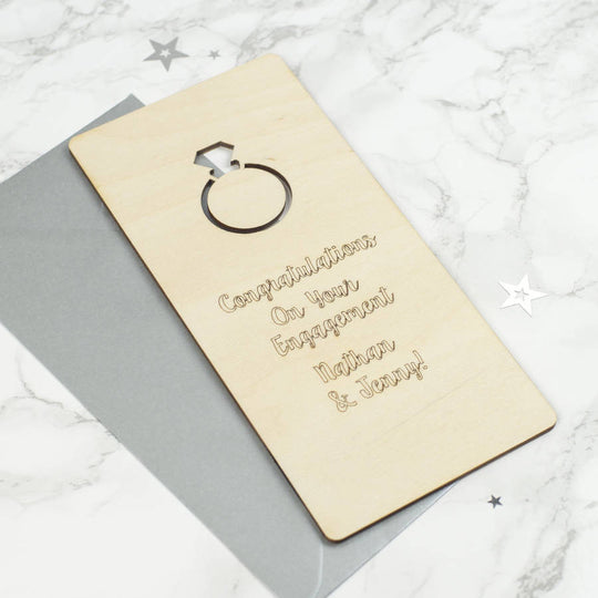 Personalised Wooden Engagement Card