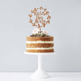 Personalised Wooden Floral Hen Party Cake Topper
