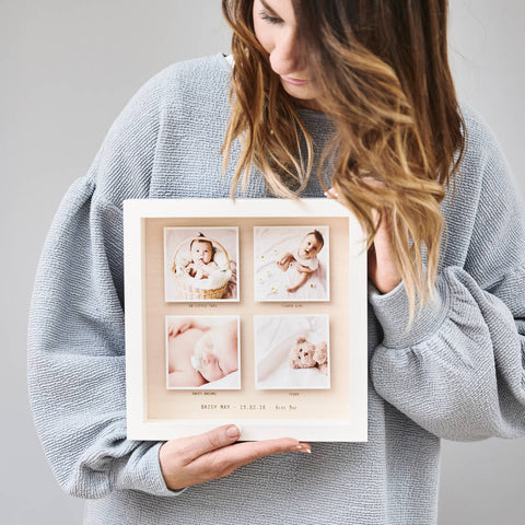 Personalised Wooden Framed Baby Photo Print