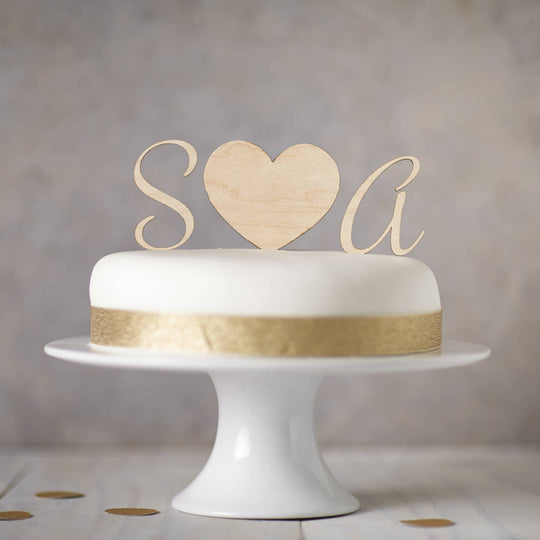 Personalised Wooden Monogram Cake Topper