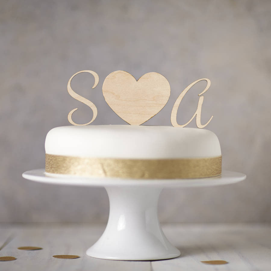 Personalised Wooden Monogram Cake Toppers