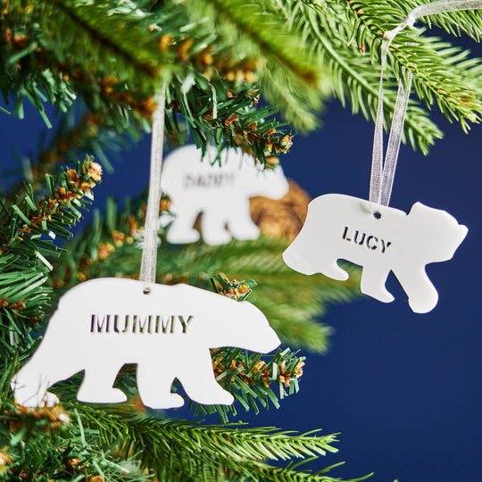Personalised Wooden Polar Bear Christmas Gift Tag