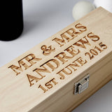 Personalised Wooden Wedding Bottle Box