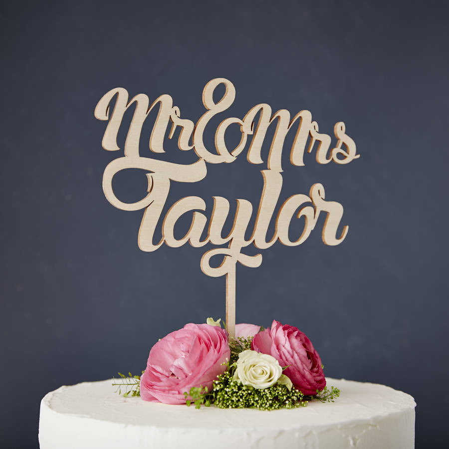Personalised Wooden Wedding Cake Topper